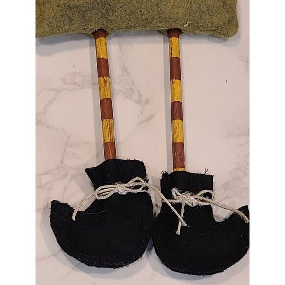 Folk Art Hanging Spooky Witch w Cat Felt Fabric Halloween Décor Primitive EUC - Picture 5 of 10